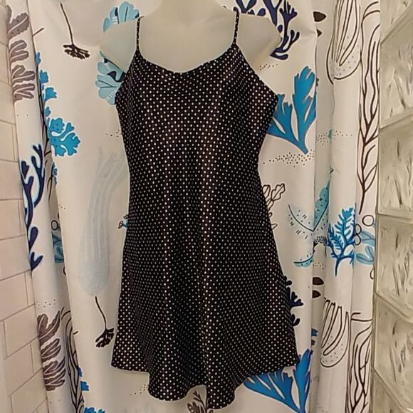 Satin Teddy Black with White Polka Dots Size S - Picture 1 of 5